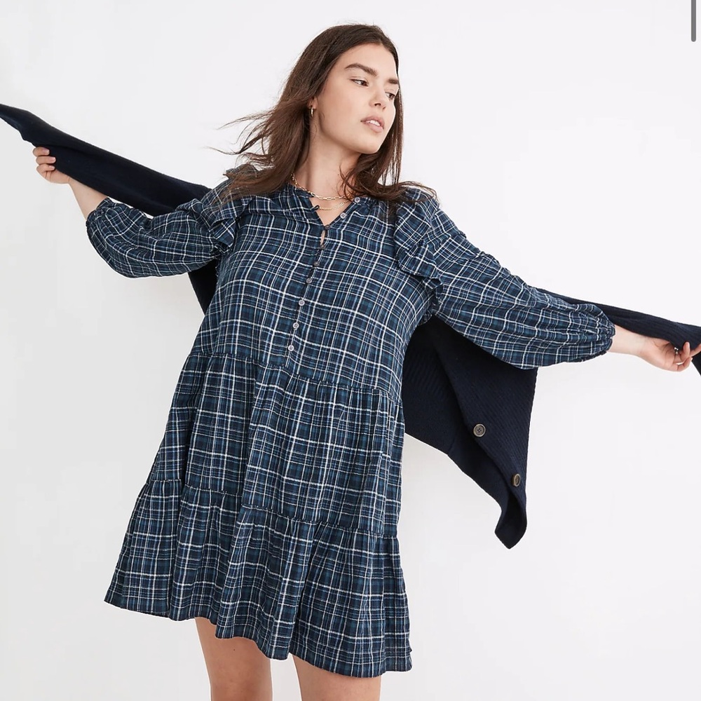 Madewell Ruffle-Trimmed Mini Dress